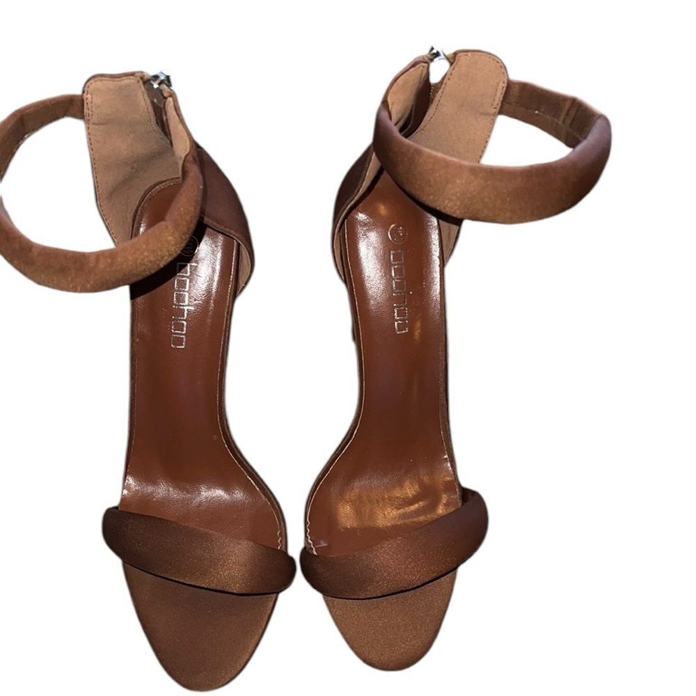Boohoo Brown Fabric  Sandals Size 39